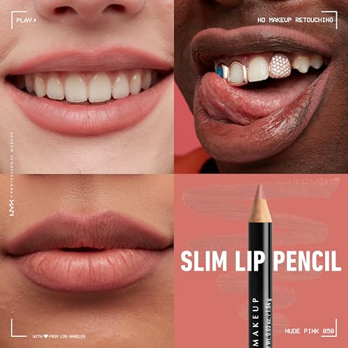 Slim Lip Pencil, Long-Lasting Creamy Lip Liner - Nude Pink