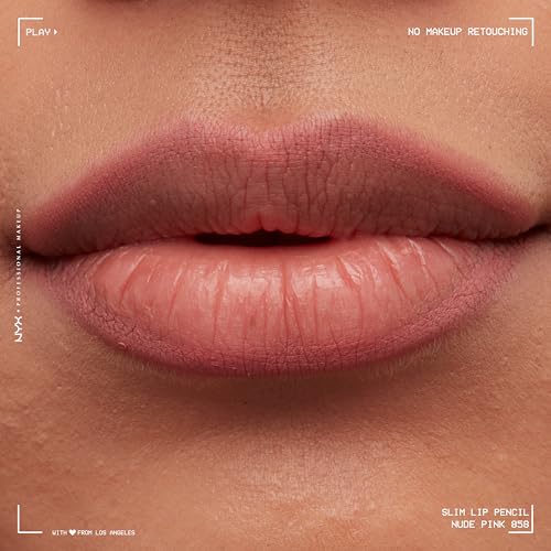 Slim Lip Pencil, Long-Lasting Creamy Lip Liner - Nude Pink