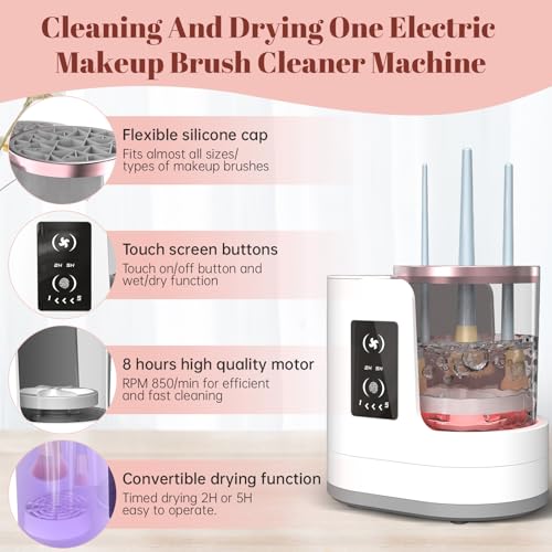 3 in 1 Electric Makeup Brush Cleaner with Dryer and Holder