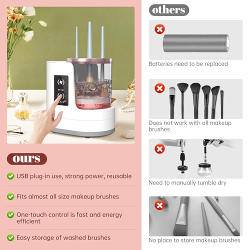 3 in 1 Electric Makeup Brush Cleaner with Dryer and Holder