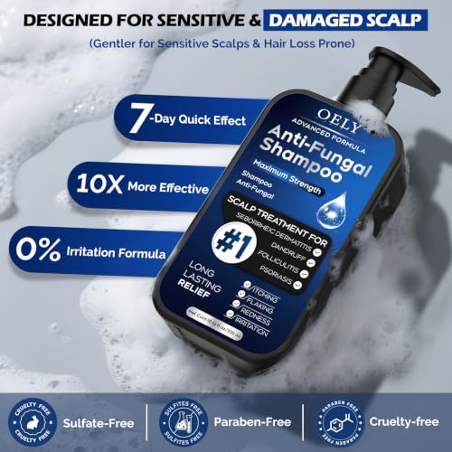 Antifungal Shampoo for Seborrheic Dermatitis, Folliculitis