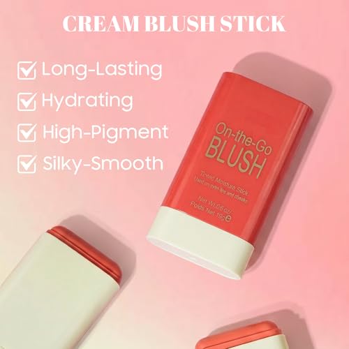 Multi-Use Blush Stick Soft Creamy Blush 2-in-1 Cheek and Lip Shy Pink