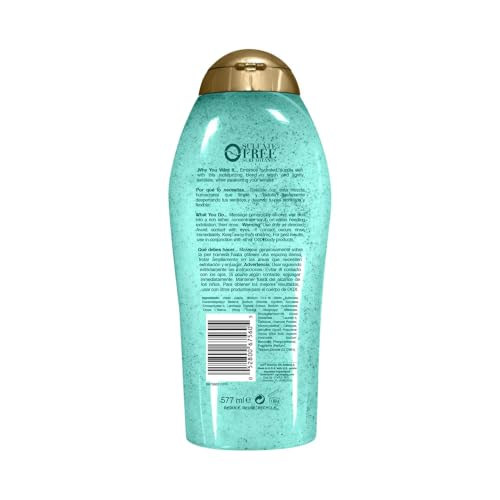 Hydration + Sea Kelp & Hyaluronic Acid Sulfate-Free Lightly Moisturizing Body Scrub with Black Rice, Gentle Exfoliating Daily Body Wash to Soften & Smooth Skin, 19.5 Fl Oz