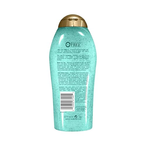 Hydration + Sea Kelp & Hyaluronic Acid Sulfate-Free Lightly Moisturizing Body Scrub with Black Rice, Gentle Exfoliating Daily Body Wash to Soften & Smooth Skin, 19.5 Fl Oz