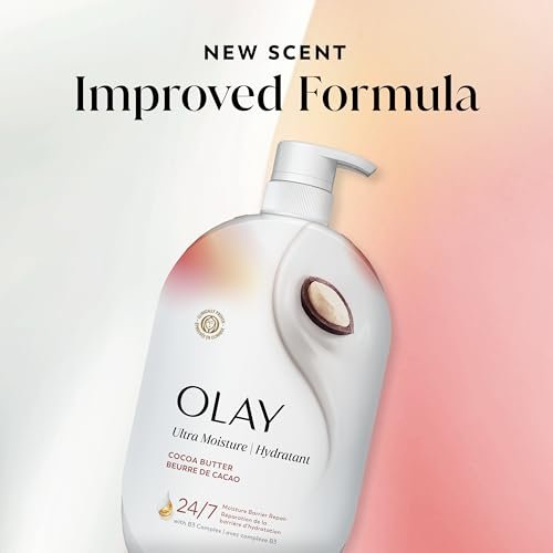 Body Wash for Women, Ultra Moisture, 24/7 Moisture Barrier Repair, Hydrating Formula for Visibly Healthy Soft Skin, Vitamin B3 & Hyaluronic Blend, For All Skin Types, Cocoa Bu