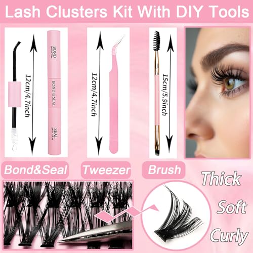 OLLAVO Lash Clusters Kit, 640 Pcs Eyelashes Clusters