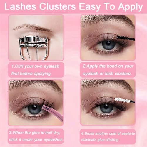 OLLAVO Lash Clusters Kit, 640 Pcs Eyelashes Clusters