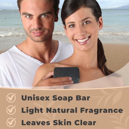 Activated Charcoal Soap 7oz 3-Pack – Detoxifying and Exfoliating Charcoal Soap Bar with Dead Sea Salt for Face & Body, for Men & Women