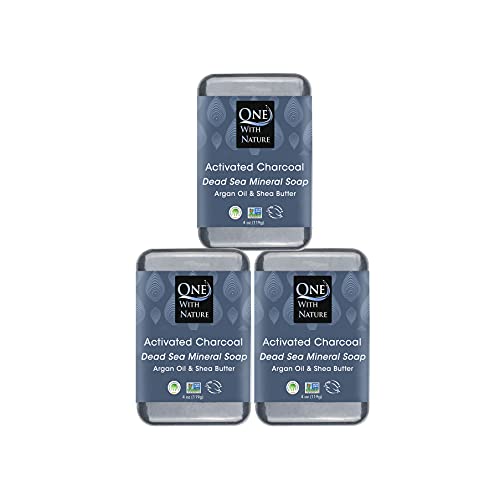 Activated Charcoal Soap Bar, 4oz 3-Pack, Dead Sea Salt