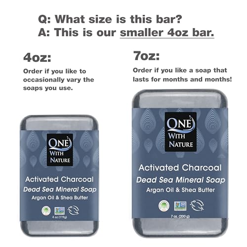 Activated Charcoal Soap Bar, 4oz 3-Pack, Dead Sea Salt