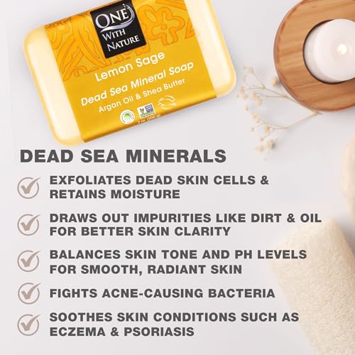 Lemon Sage Dead Sea Salt Exfoliating Soap Bar