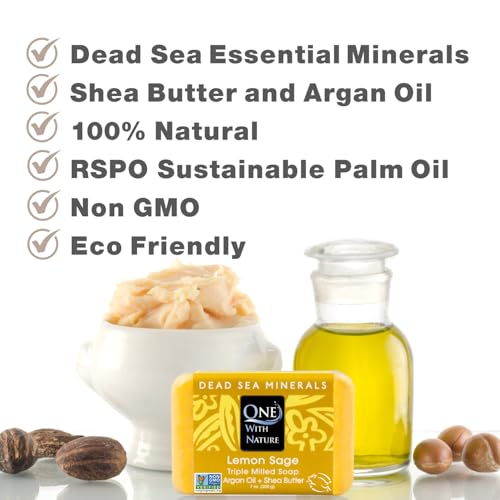 Lemon Sage Dead Sea Salt Exfoliating Soap Bar