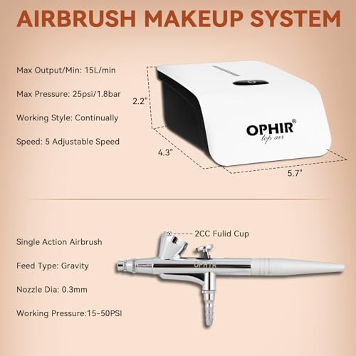 Airbrush Makeup Kit with Compressor Foundation Blush Eyeshadow