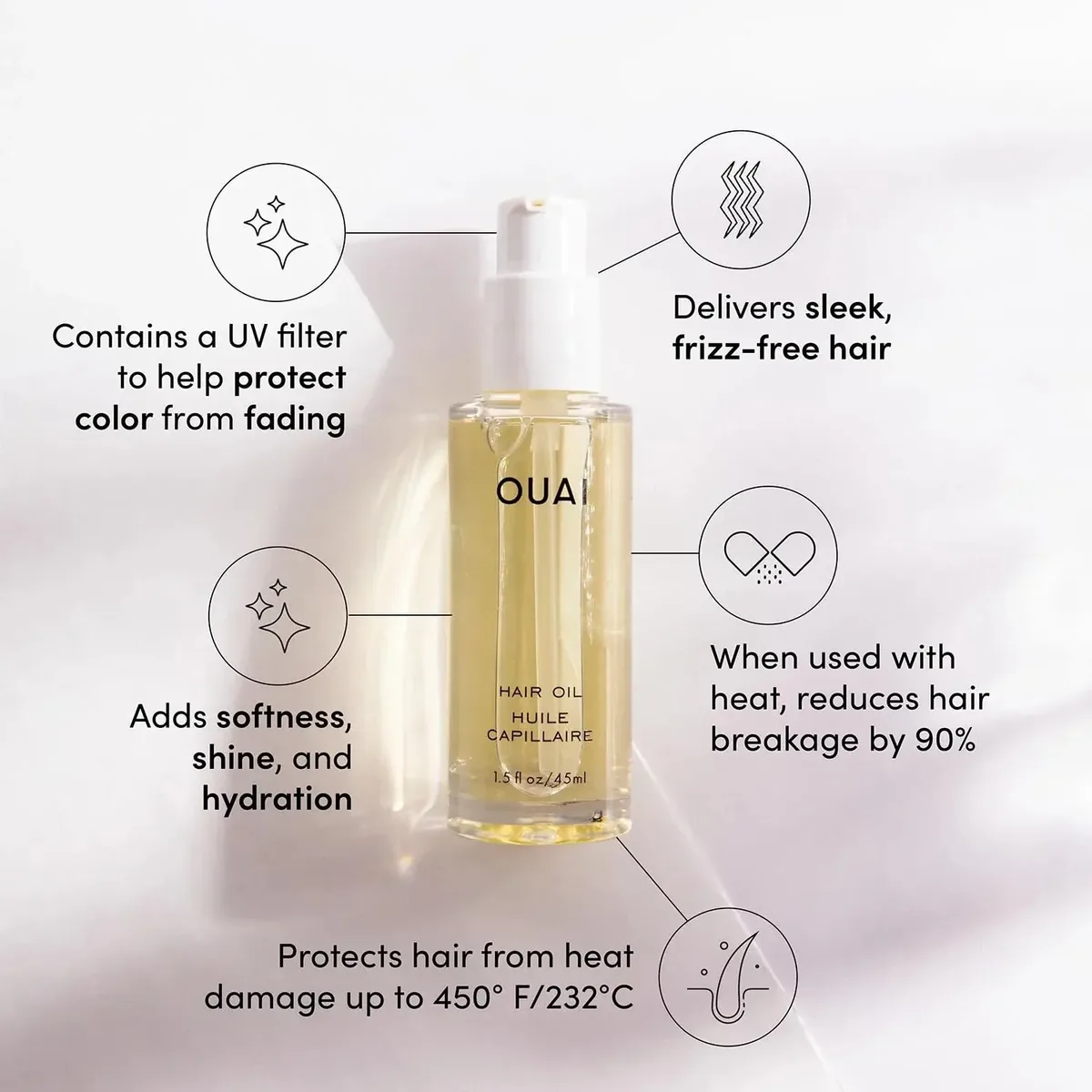 Hair Oil - Hair Heat Protectant Oil for Frizz Control