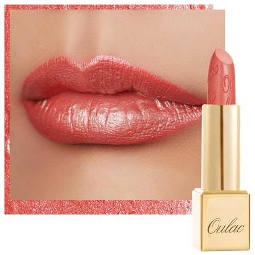 Coral Pink Lipstick Metallic Shine