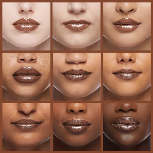 Dark Brown Lipstick for Women with Metallic 3D Shine Lightweight Hydrating Formula, High Impact Lip Color, Full Coverage Lip Makeup, Vegan & Gluten Free, Hawaii Summer(08)