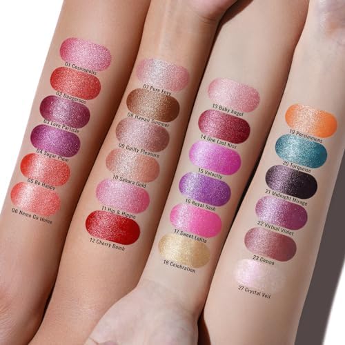 Pink Lipstick for Women with Metallic 3D Shine Lightweight Hydrating Formula, High Impact Lip Color, Full Coverage Lip Makeup, Christmas Gifts for Women, Velocity(15)