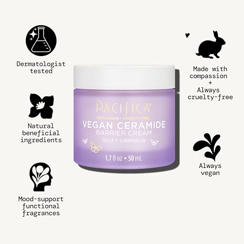 Face Cream - Vegan Ceramide Barrier Cream w/Niacinamide & Shea Butter - Hydrating Daily Fa