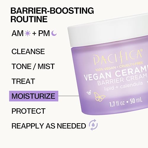 Face Cream - Vegan Ceramide Barrier Cream w/Niacinamide & Shea Butter - Hydrating Daily Fa