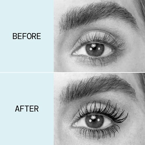 Vegan Collagen Fluffy Lash Mascara – Black Thickening & Lengthening Mascara with Plant Fibers, Full Fluffy Lashes, Vegan & Cruelty-Free, 0.24 oz