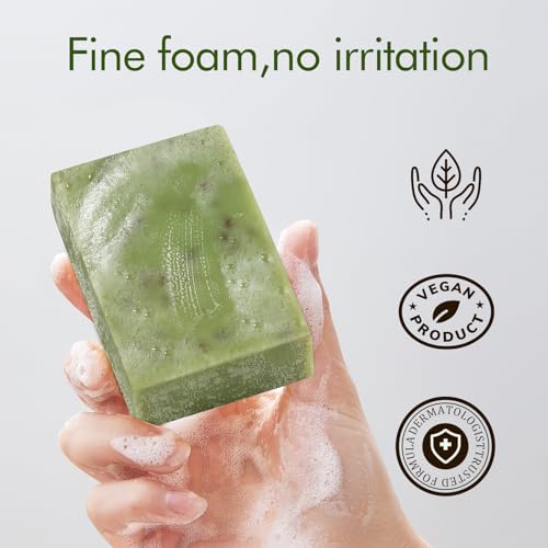 Green Tea Soap Bars for Face and Body, 2 Bars