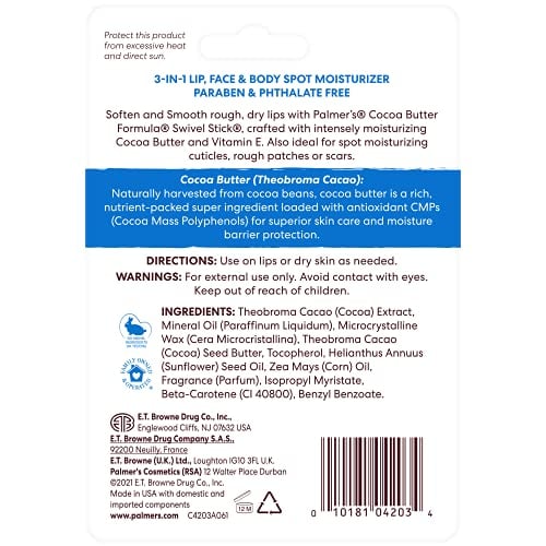 Cocoa Butter Lip Balm & Face Body Moisturizer Sticks (Pack of 3)
