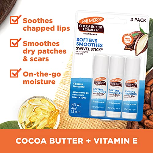 Cocoa Butter Lip Balm & Face Body Moisturizer Sticks (Pack of 3)