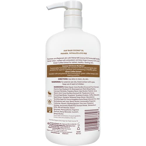 Coconut Oil Formula Body Lotion for Dry Skin (33.8 Fl Oz)