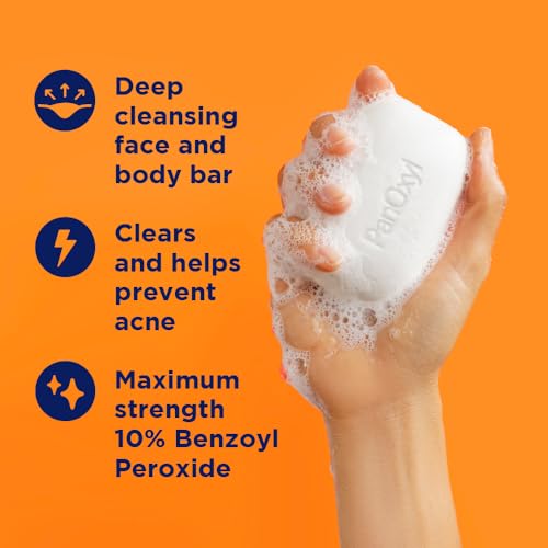 Acne Treatment Bar with 10% Benzoyl Peroxide, Maximum Strength Bar Soap 
