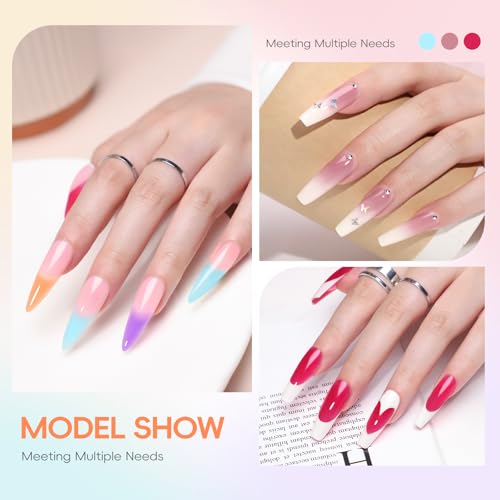 52Pcs Poly Nail Gel Kit with Drill and UV Light 24 Colors
