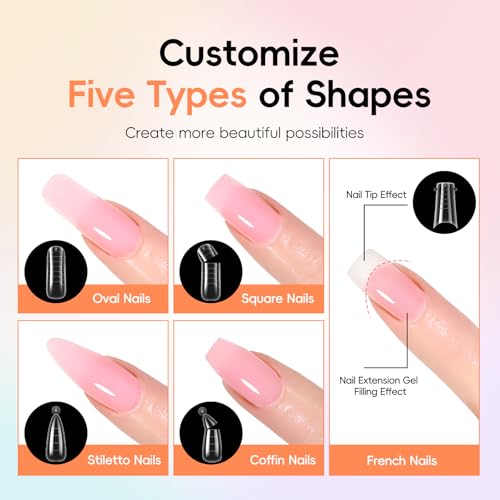 52Pcs Poly Nail Gel Kit with Drill and UV Light 24 Colors