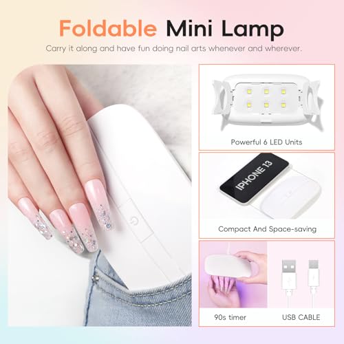 52Pcs Poly Nail Gel Kit with Drill and UV Light 24 Colors