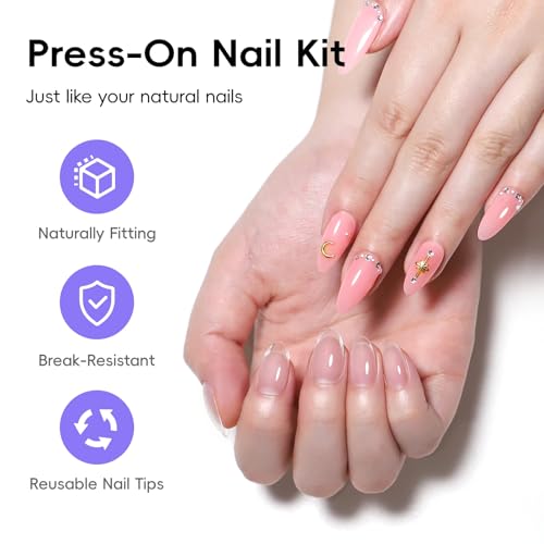 Gel Nail Kit, Short Medium Almond
