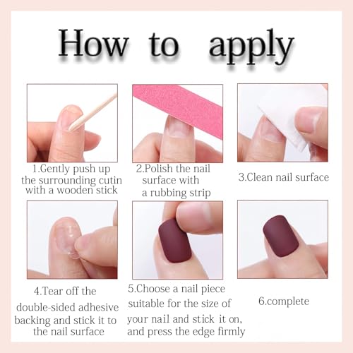 Classic French Tip Press on Nails Short Almond 9 Colors 216 Pcs