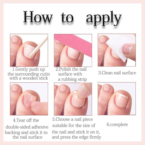 Pink Press on Toenails Short Square Fake Toenails with Flower Gold Line Design Stick on Na