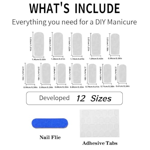 Press on Nails Square Long plalely Acrylic Nails for Women 24pcs