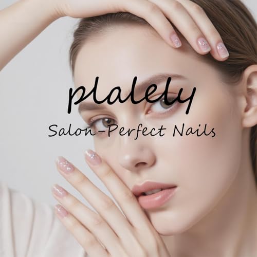Press on Nails Square Long plalely Acrylic Nails for Women 24pcs