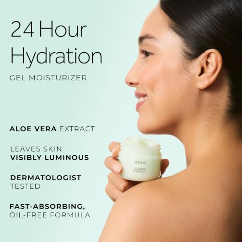 POND’S Fresh Hydration Gel Moisturizer, 24HR Hydrating Face Moisturizer 
