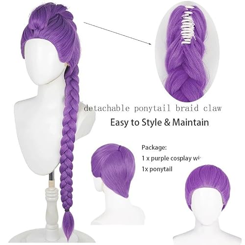 Rumi Cosplay Wig Long Straight Purple