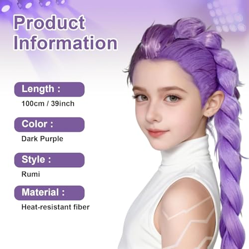 Rumi Cosplay Wig Long Straight Purple