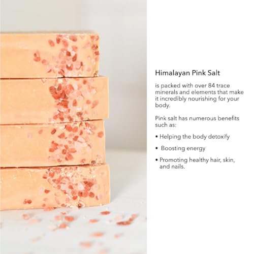 Pink Salt & Grapefruit Beef Tallow Soap & Goat Milk Soap – Natural Soap with Pink Himalayan Sea Salt – Organic Soap Bar for Soft Skin – Invigorating Grapefruit Sce