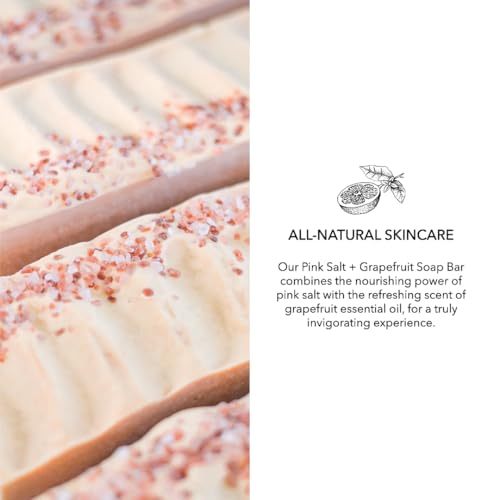 Pink Salt & Grapefruit Beef Tallow Soap & Goat Milk Soap – Natural Soap with Pink Himalayan Sea Salt – Organic Soap Bar for Soft Skin – Invigorating Grapefruit Sce