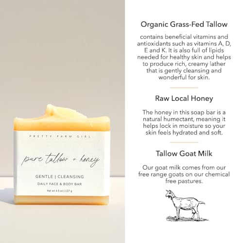 Pure Tallow + Honey Fragrance Free Soap