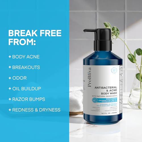 Antibacterial Body Wash for Body Acne & Breakouts, Back Acne, Body Odor & Razor Bumps, Daily Body Wash & Body Soap for Oily & Acne-Prone Skin, Men & Women (Body Wash)