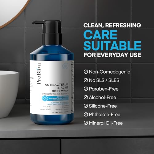 Antibacterial Body Wash for Body Acne & Breakouts, Back Acne, Body Odor & Razor Bumps, Daily Body Wash & Body Soap for Oily & Acne-Prone Skin, Men & Women (Body Wash)