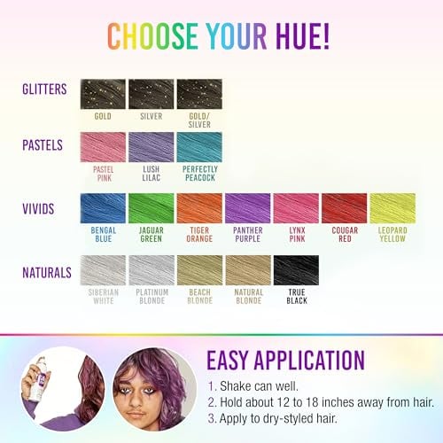 Temporary Hair Color Spray, Panther Purple