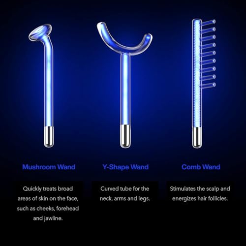 NuDerma Clinical Portable Skin Therapy Wand with 6 Fusion Neon Argon