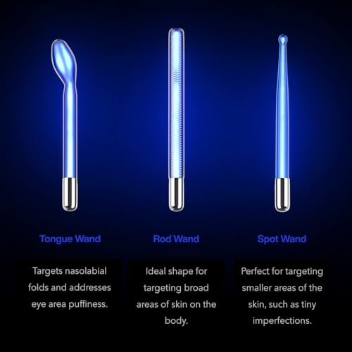 NuDerma Clinical Portable Skin Therapy Wand with 6 Fusion Neon Argon