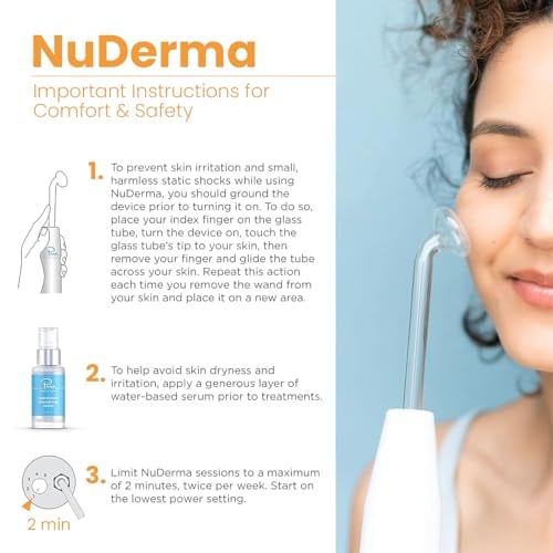 NuDerma Handheld Skin Therapy Wand Machine with Neon