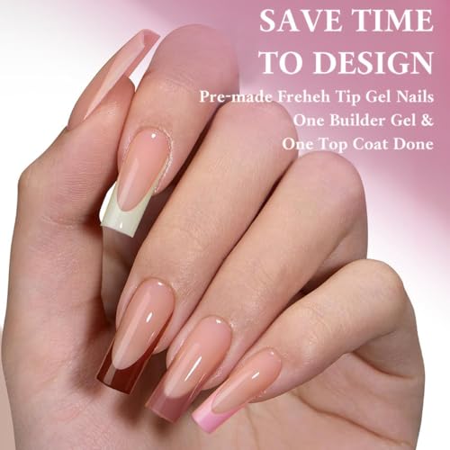 270Pcs French Tip Press On Nails Medium Square Fake Nails 9 Color